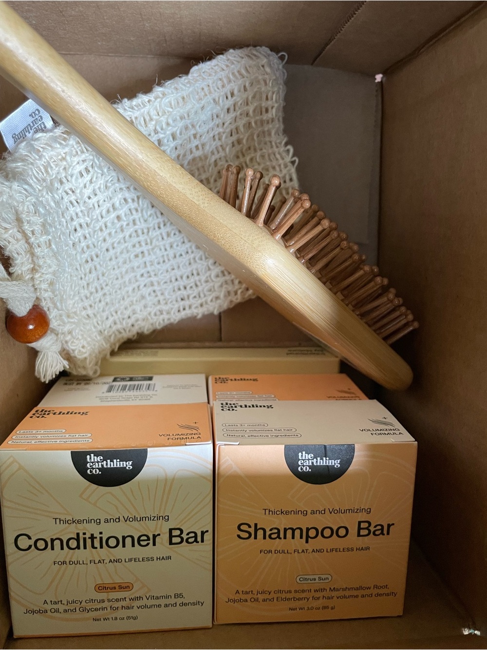 The Earthling Co. Citrus Sun Shampoo & Conditioner Bars - Cream & Orange